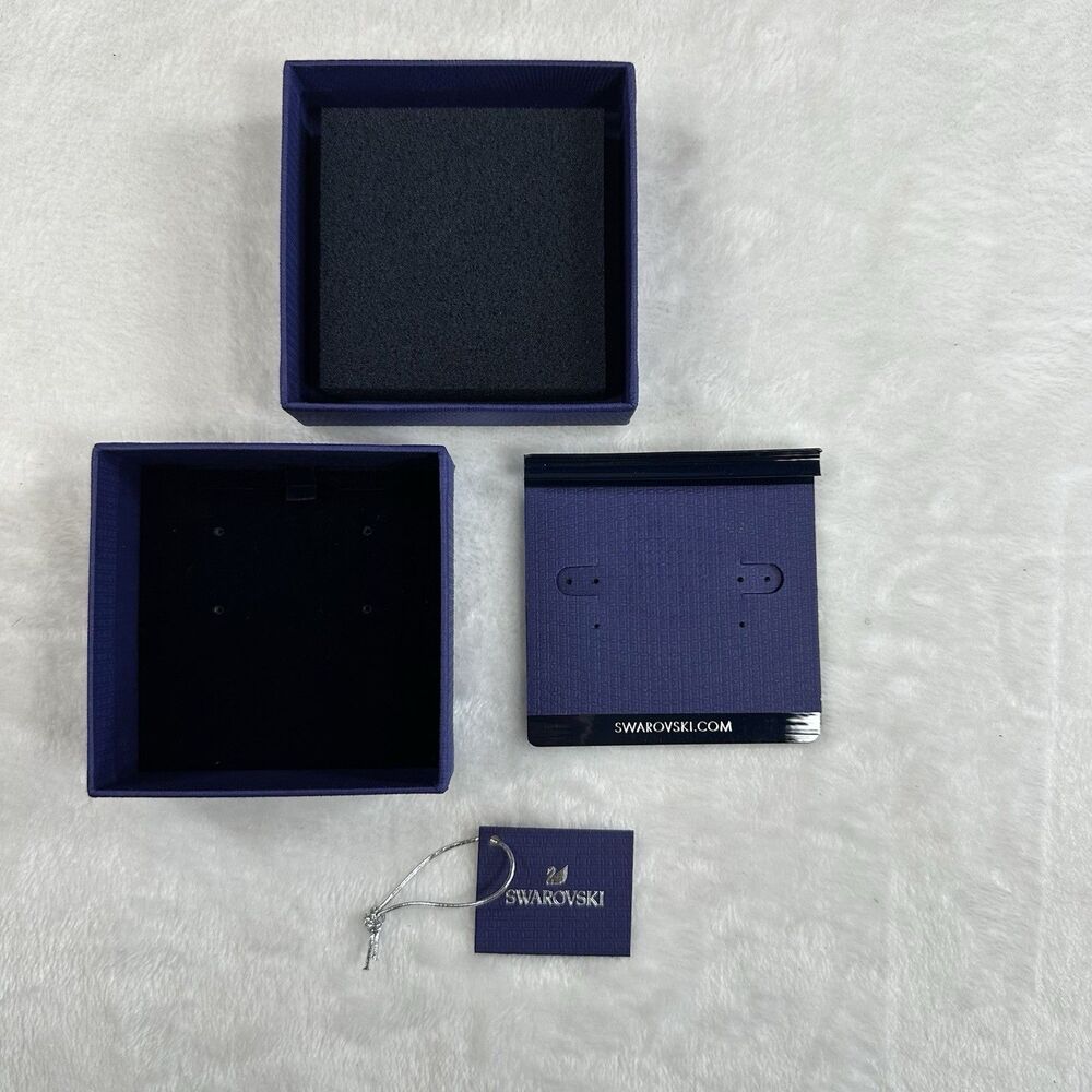 Swarovski Empty Box Set Purple Jewelry Gift Box Insert Card Authentic